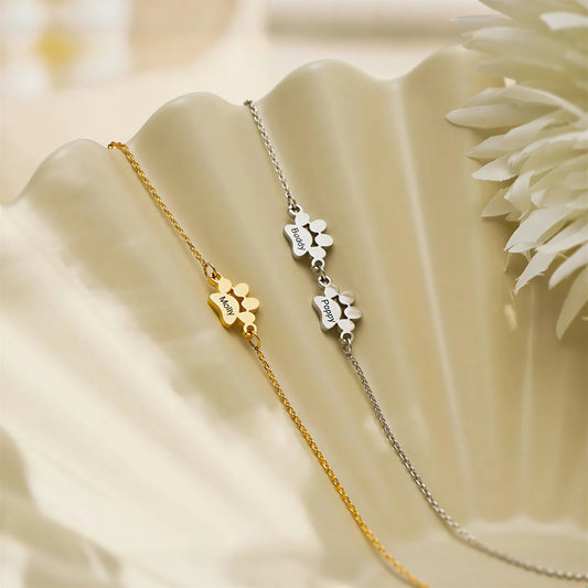 Custom Paw Name Bracelet